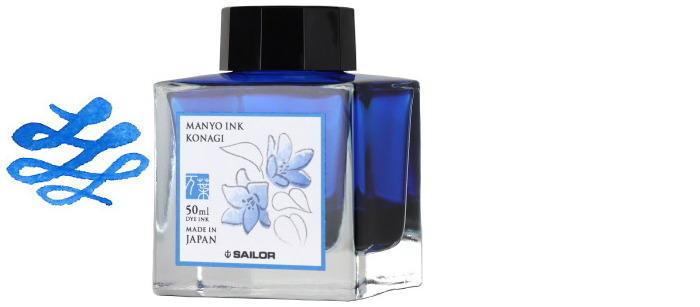 Sailor ink bottle, Manyo series Blue ink (Konagi)- 50ml
